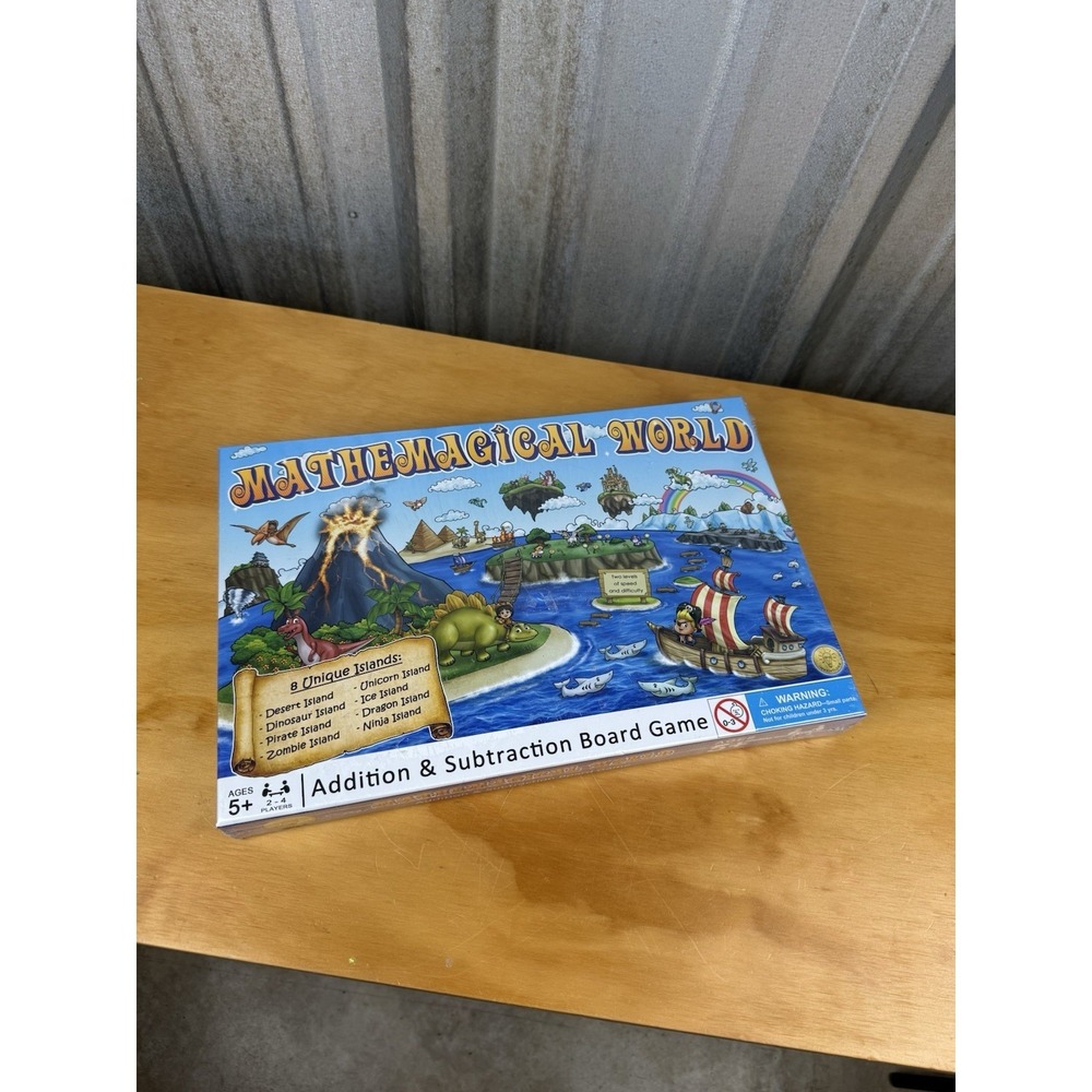 Mathemagical World, Addition & Subtraction Board Game, 2-4 Players Ages 5+ New
